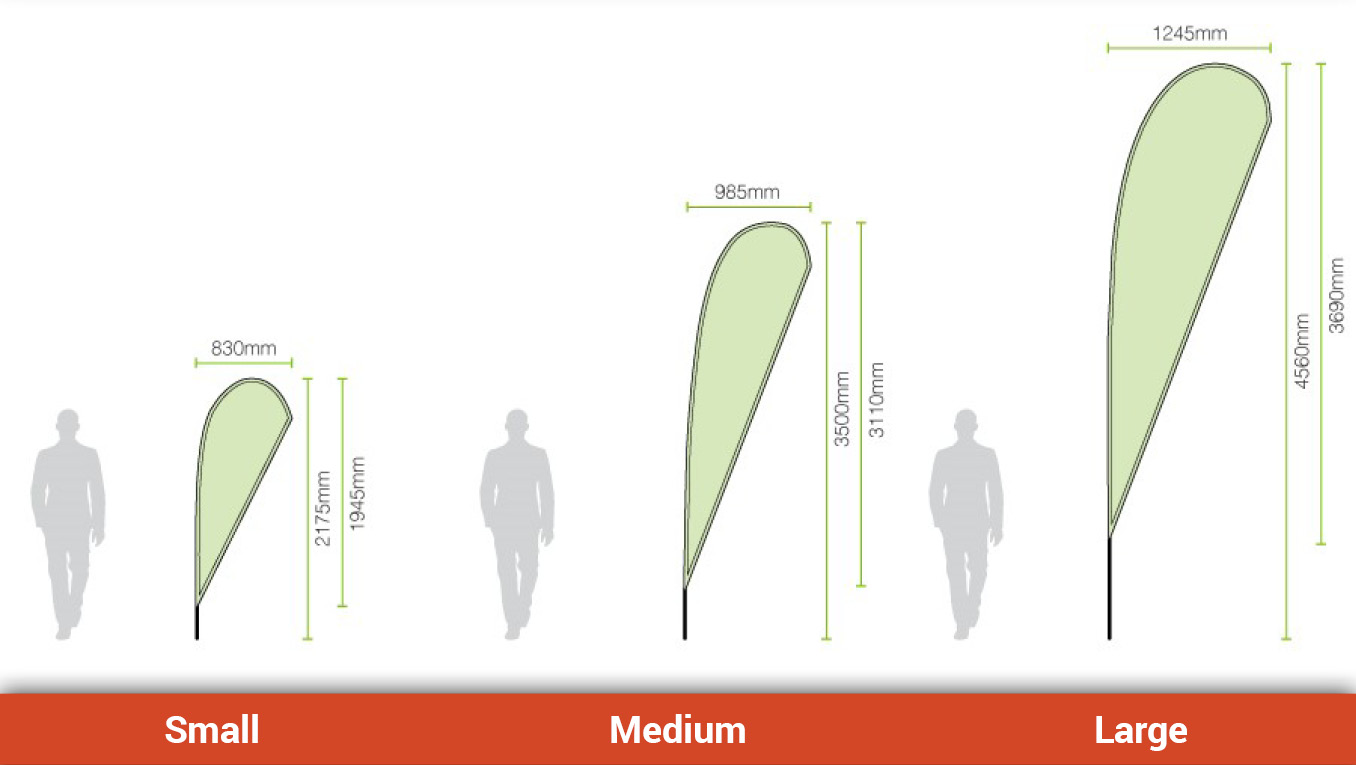 Teardrop Banner Sizes