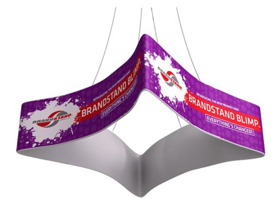 Waveline Blimp™ Hanging Banner - Quad Curved